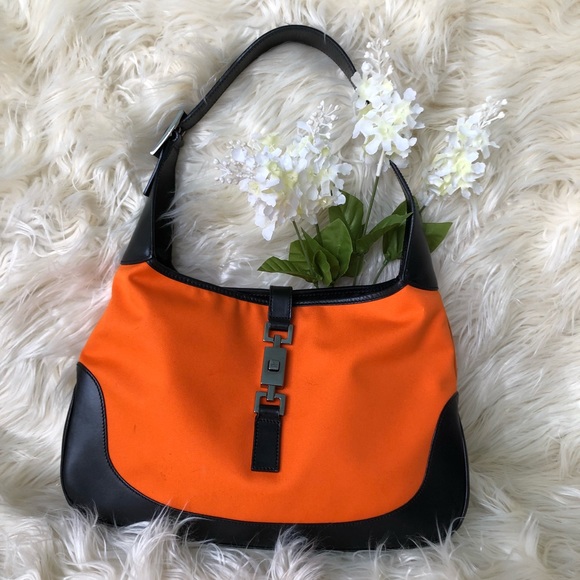 Gucci Handbags - 💟 Gucci Jackie O Hobo Orange and Black VGUC